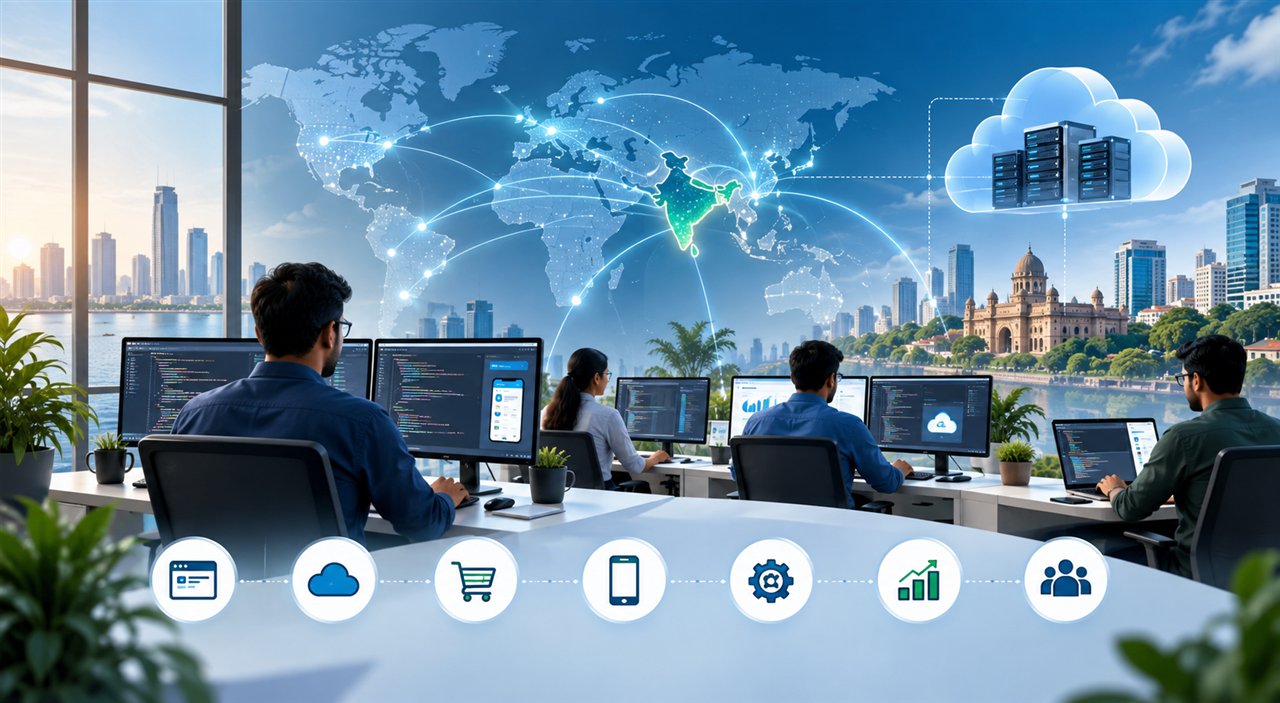Offshore software development company in India delivering web SaaS ecommerce mobile app and cloud solutions for global clients